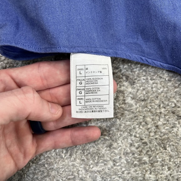 VTG Walt Disney World Mickey Mouse Oxford Shirt L Blue Cotton Button Down Pocket - Picture 11 of 13